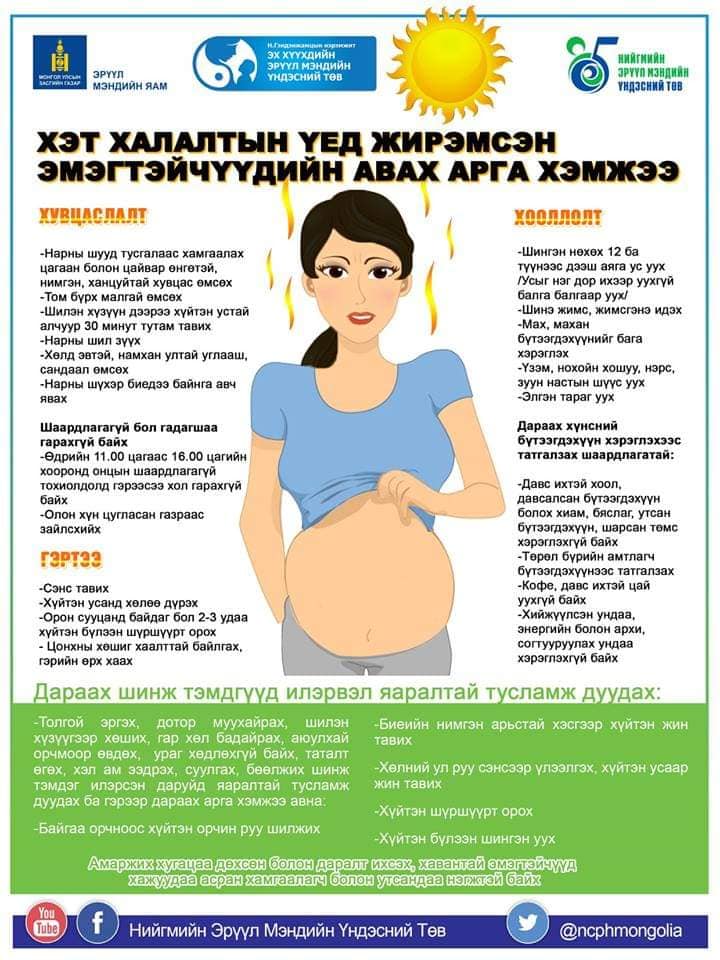 Maamuu · Хэт халалтын үед жирэмсэн эмэгтэйчүүдийн авах арга хэмжээ